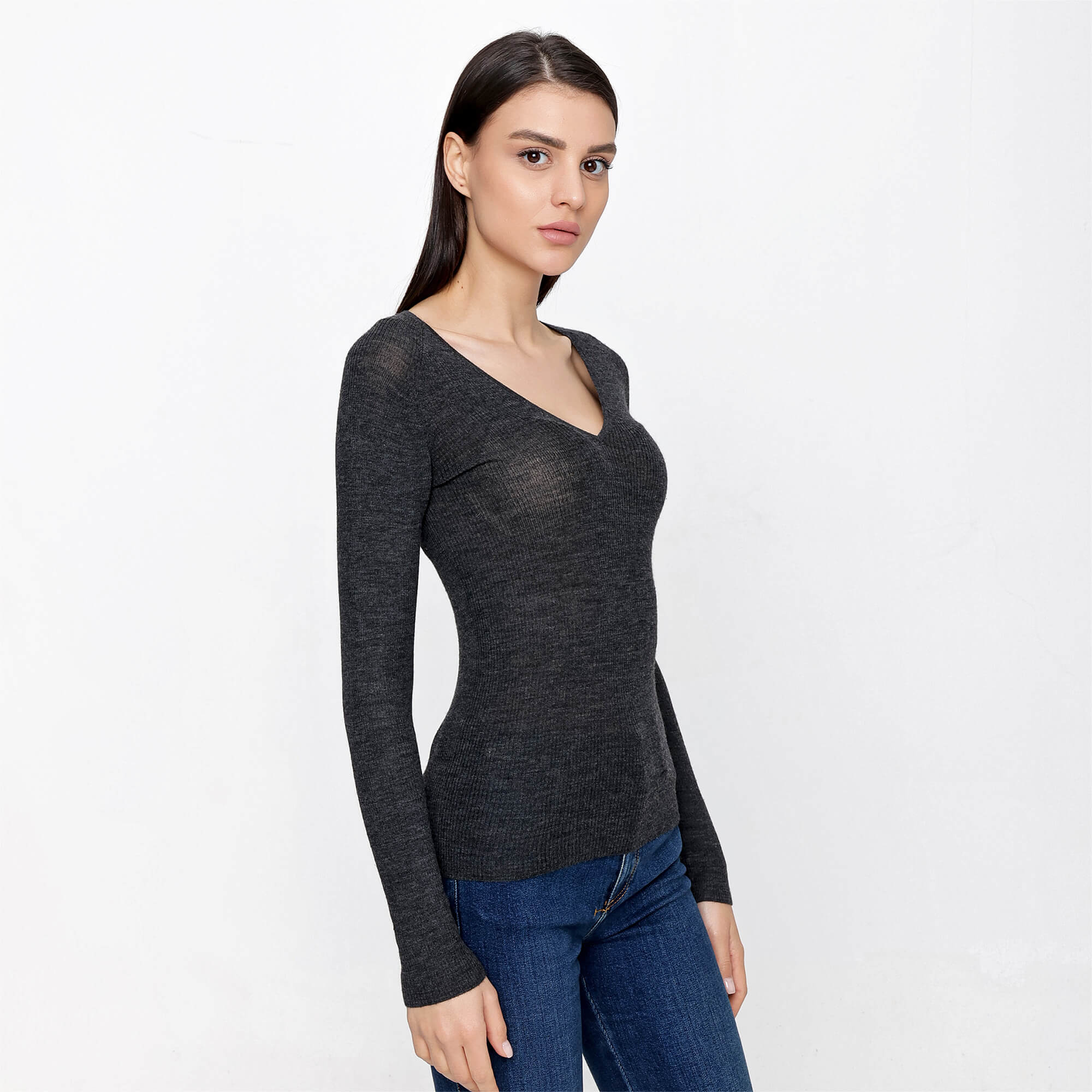 GUCCI - Grey V Neck Sweater